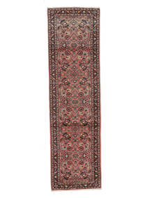 Hamadan Fine Rug 85X305 Runner
 Brown/Dark Red Wool, Persia/Iran Carpetvista