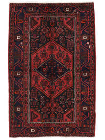 140X215 Tapete Oriental Hamadã Preto/Vermelho Escuro (Lã, Pérsia/Irão) Carpetvista