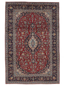 絨毯 カシャン 252X375 ブラック/ダークレッド 大きな (ウール, ペルシャ/イラン)