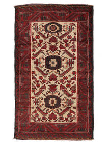 85X150 Tapete Balúchi Oriental Preto/Vermelho Escuro (Lã, Pérsia/Irão) Carpetvista