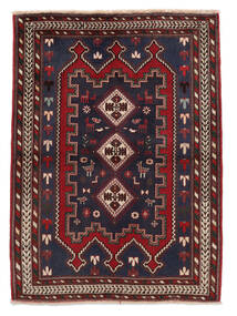  112X155 Afshar Teppe Svart/Mørk Rød Persia/Iran Carpetvista