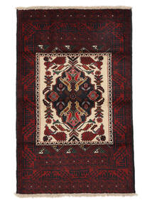 95X150 Belutsch Teppich Orientalischer Schwarz/Dunkelrot (Wolle, Persien/Iran) Carpetvista