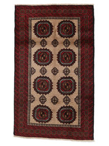 絨毯 バルーチ 95X160 黒/茶 (ウール, ペルシャ/イラン)