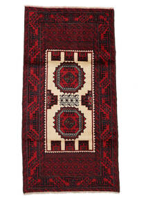 90X175 Tapis D'orient Baloutche Noir/Rouge Foncé (Laine, Perse/Iran) Carpetvista