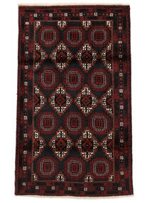 Koberec Beluch 105X175 Černá/Tmavě Červená (Vlna, Persie/Írán)