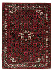 Hosseinabad Vloerkleed 115X150 Zwart/Donkerrood Wol, Perzië/Iran Carpetvista