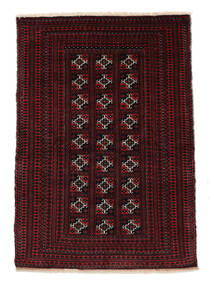 絨毯 バルーチ 100X144 黒/深紅色の (ウール, ペルシャ/イラン)