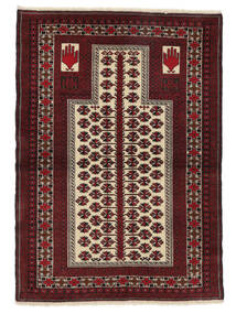 絨毯 オリエンタル バルーチ 104X148 黒/茶 (ウール, ペルシャ/イラン)