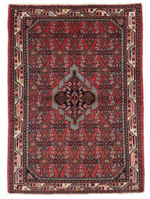 Hamadan Teppe 100X145 Svart/Mørk Rød Ull, Persia/Iran Carpetvista