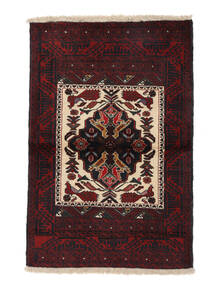 Belutsch Teppich 90X137 Schwarz/Dunkelrot Wolle, Persien/Iran Carpetvista