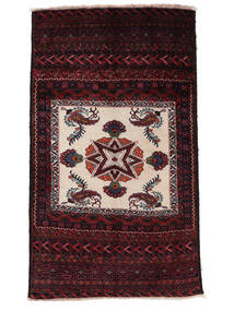 93X165 Belutsch Teppich Orientalischer Schwarz/Dunkelrot (Wolle, Persien/Iran) Carpetvista