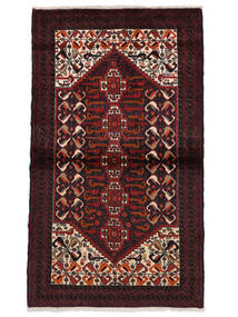 96X167 Baluch Rug Oriental Black/Dark Red (Wool, Persia/Iran) Carpetvista