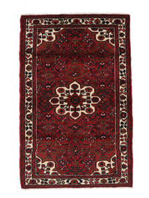 絨毯 ペルシャ ハマダン 104X163 ブラック/ダークレッド (ウール, ペルシャ/イラン)