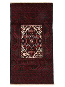 絨毯 バルーチ 85X165 ブラック/ダークレッド (ウール, ペルシャ/イラン)