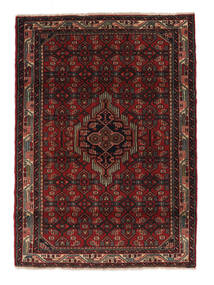  Persischer Hamadan Teppich 108X150 Schwarz/Dunkelrot (Wolle, Persien/Iran)