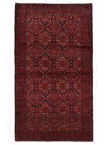 93X165 Baluch Rug Oriental Black/Dark Red (Wool, Persia/Iran) Carpetvista