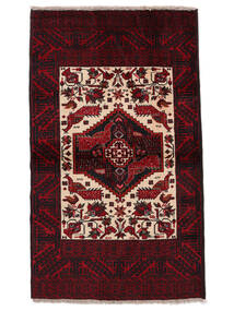  Baluch Rug 90X152 Persian Wool Black/Dark Red Small Carpetvista