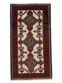100X182 Belutsch Teppich Orientalischer Schwarz/Orange (Wolle, Persien/Iran) Carpetvista