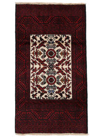 絨毯 オリエンタル バルーチ 90X165 黒/深紅色の (ウール, ペルシャ/イラン)
