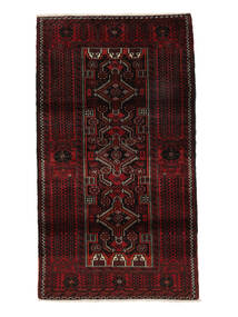 105X185 Dywan Orientalny Beludż Czarny/Ciemnoczerwony (Wełna, Persja/Iran)