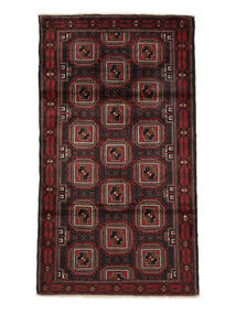105X187 Tapis D'orient Baloutche Noir/Rouge Foncé (Laine, Perse/Iran)