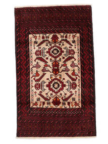 95X163 Belutsch Teppich Orientalischer Schwarz/Dunkelrot (Wolle, Persien/Iran) Carpetvista