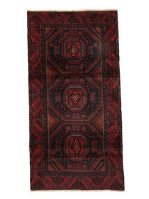  95X185 Beluch Vloerkleed Zwart/Donkerrood Perzië/Iran Carpetvista