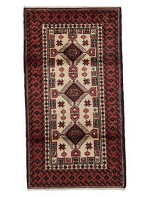 100X190 絨毯 オリエンタル バルーチ ブラック/ダークレッド (ウール, ペルシャ/イラン) Carpetvista