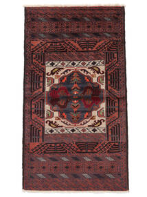 絨毯 バルーチ 87X160 ブラック/ダークレッド (ウール, ペルシャ/イラン)