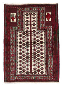 絨毯 オリエンタル バルーチ 107X154 ブラック/ダークレッド (ウール, ペルシャ/イラン)