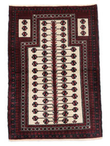 絨毯 バルーチ 100X144 黒/ベージュ (ウール, ペルシャ/イラン)
