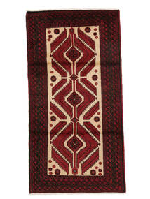 105X207 Belutsch Teppich Orientalischer Schwarz/Dunkelrot (Wolle, Persien/Iran) Carpetvista