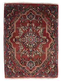 絨毯 ハマダン 70X95 ブラック/ダークレッド (ウール, ペルシャ/イラン)