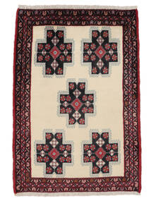  Afshar/Sirjan Rug 73X109 Persian Wool Black/Beige Small Carpetvista
