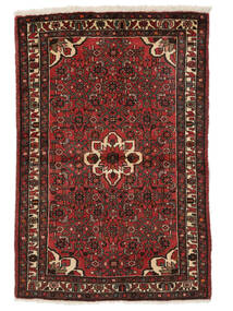  Orientalischer Hosseinabad Teppich 107X161 Schwarz/Dunkelrot Wolle, Persien/Iran Carpetvista