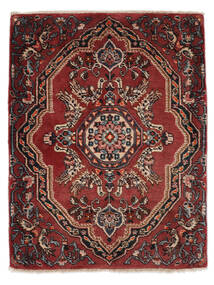  Persischer Hamadan Teppich 70X95 Schwarz/Dunkelrot (Wolle, Persien/Iran)