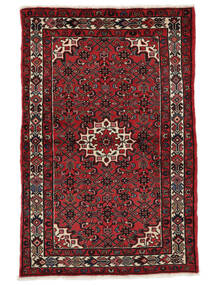  110X165 Hosseinabad Rug Black/Dark Red Persia/Iran Carpetvista