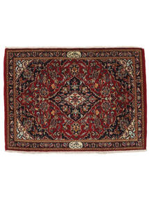 70X100 Tapete Oriental Kashan Preto/Vermelho Escuro (Lã, Pérsia/Irão) Carpetvista