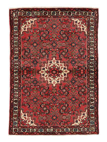 104X151 Hosseinabad Matot Matto Musta/Tummanpunainen Persia/Iran Carpetvista