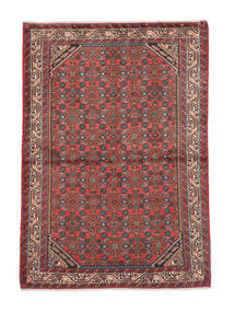 絨毯 ホセイナバード 102X147 ダークレッド/ブラック (ウール, ペルシャ/イラン)