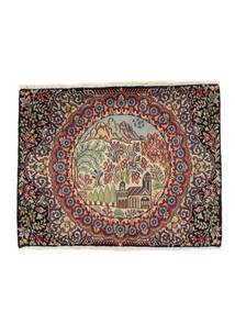 60X80 絨毯 ケルマン オリエンタル ダークレッド/ブラック (ウール, ペルシャ/イラン) Carpetvista