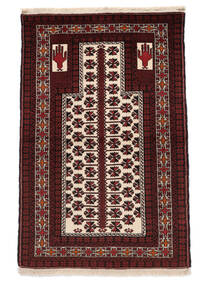 絨毯 バルーチ 100X152 ブラック/ダークレッド (ウール, ペルシャ/イラン)