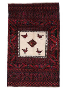 Belutsch Teppich 100X175 Schwarz/Dunkelrot Wolle, Persien/Iran Carpetvista