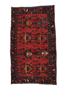 55X92 絨毯 オリエンタル アフシャル/Sirjan ブラック/ダークレッド (ウール, ペルシャ/イラン) Carpetvista