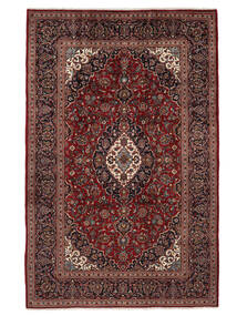 200X310 Alfombra Oriental Keshan Negro/Rojo Oscuro (Lana, Persia/Irán) Carpetvista