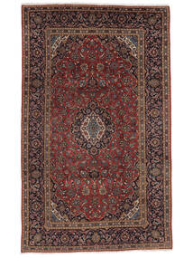 Tapete Kashan 209X305 Preto/Vermelho Escuro (Lã, Pérsia/Irão)