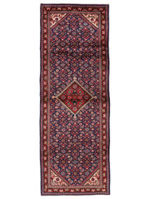  Persian Hamadan Rug 110X315 Black/Dark Red Carpetvista