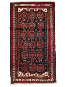  Persischer Belutsch Teppich 100X185 Schwarz/Dunkelrot Carpetvista