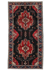 153X295 Alfombra Nahavand Oriental De Pasillo Negro/Rojo Oscuro (Lana, Persia/Irán) Carpetvista