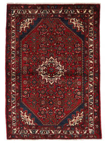 絨毯 オリエンタル ホセイナバード 105X152 ブラック/ダークレッド (ウール, ペルシャ/イラン)